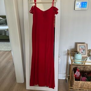 Aqua Off The Shoulder Maxi Gown